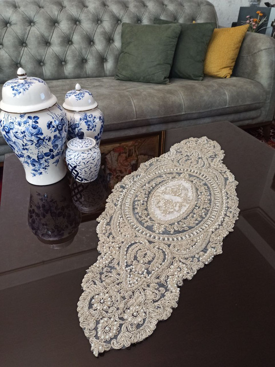 ست رومیزی ۵ تکه کارشده دستدوز