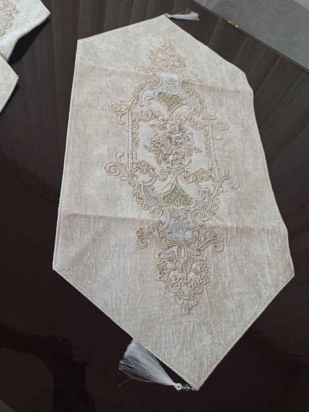 رومیزی مخمل 4تکه ،3عدد میز عسلی یک عدد جلو مبلی