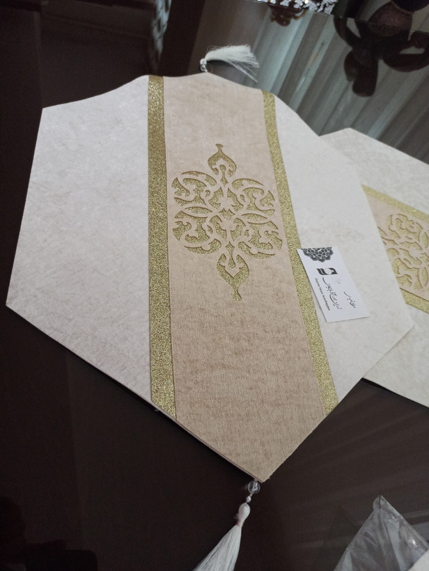 رومیزی 3تکه مخمل اکلیل دار