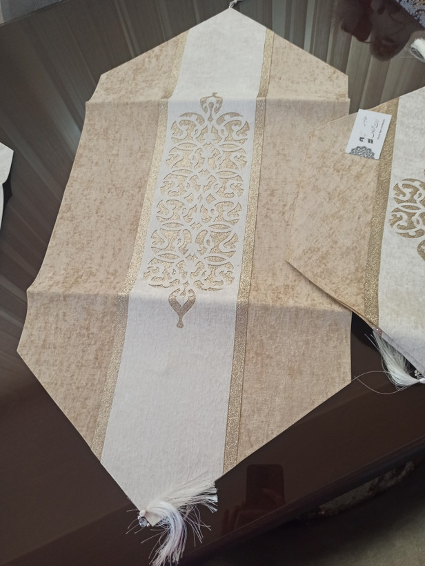 رومیزی 3تکه مخمل اکلیل دار