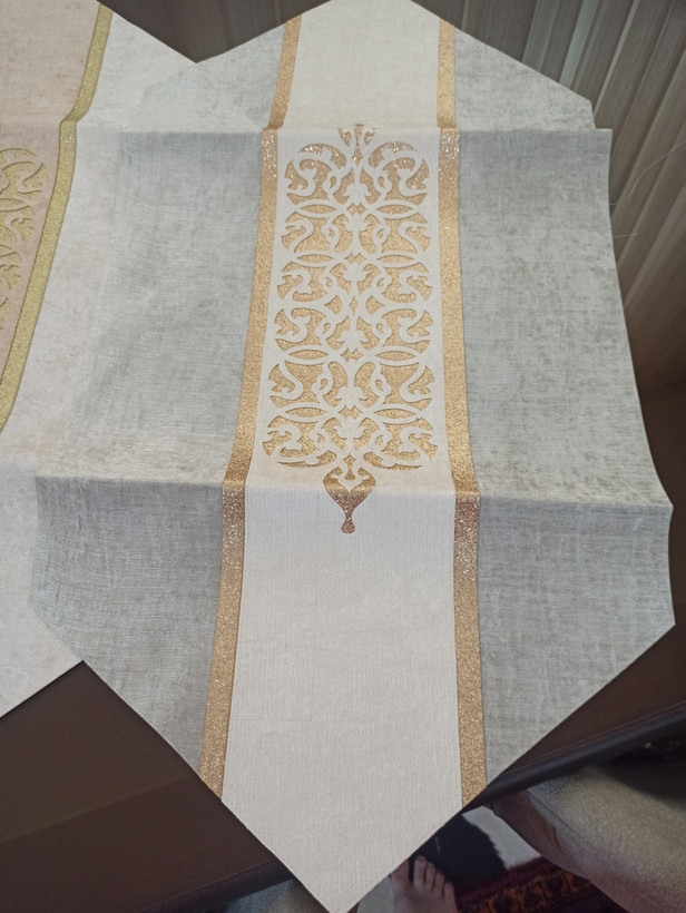 رومیزی 3تکه مخمل اکلیل دار