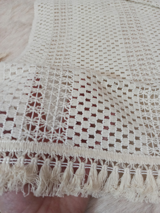 رومیزی مکرومه ترند مینیمال3 تکه اندازه میز عسلی 30*30حلو مبلی 77*40